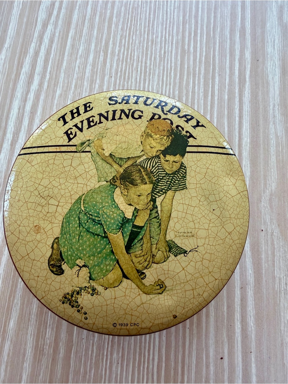 Norman Rockwell The Saturday Evening Post - Decorative Tin - Marbles Champion
